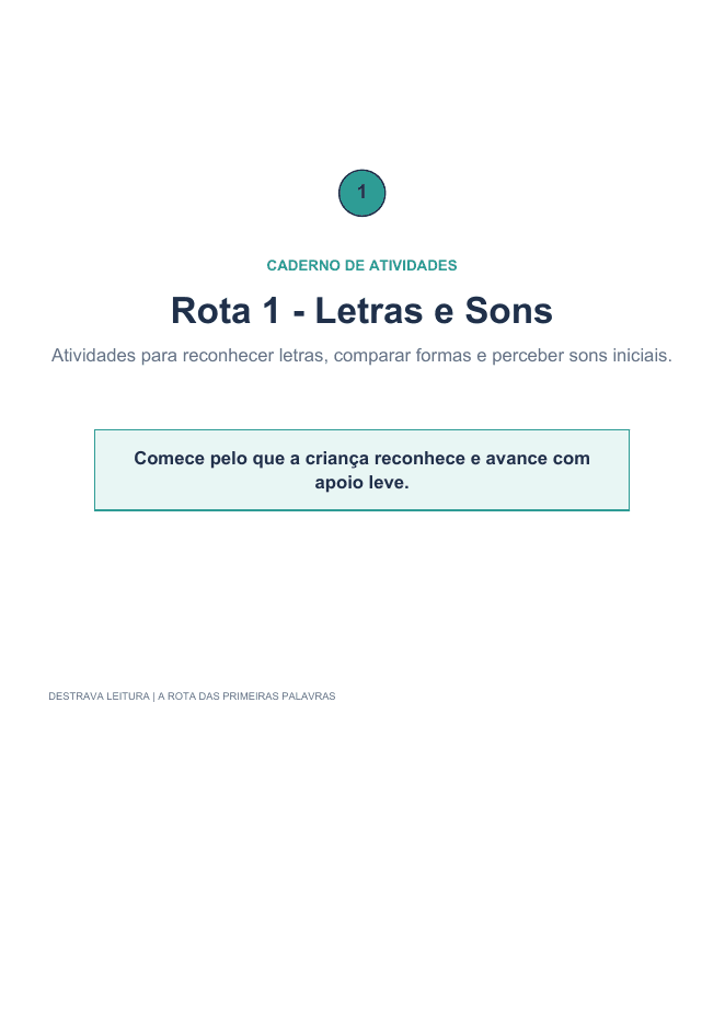 Página real da Rota 1, Letras e Sons